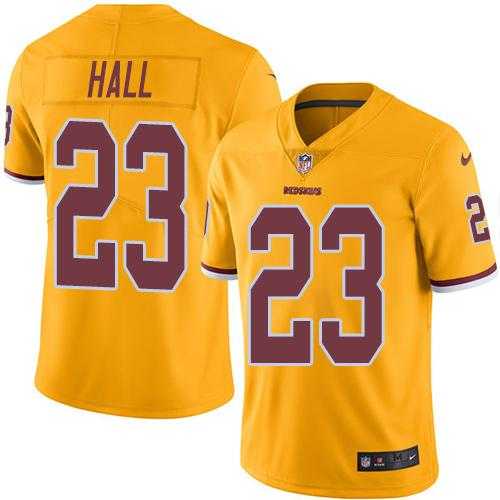 Nike Men & Women & Youth Redskins 23 DeAngelo Hall Gold Color Rush Limited Jersey
